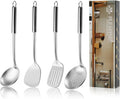 4-Pcs Cooking Utensils Set, Stainless Steel Kitchen Utensils, Wok Utensils Set